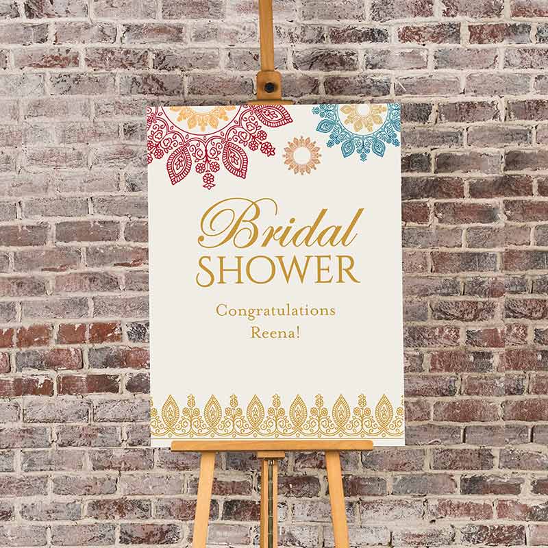 Personalized Poster (18x24) - Indian Jewel Bridal Shower Main Image, Kate Aspen | Banner