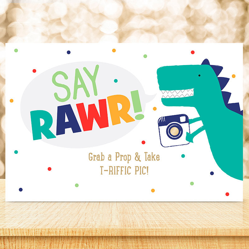 Personalized Sign (18x12) - Dino Party Main Image, Kate Aspen | Banner