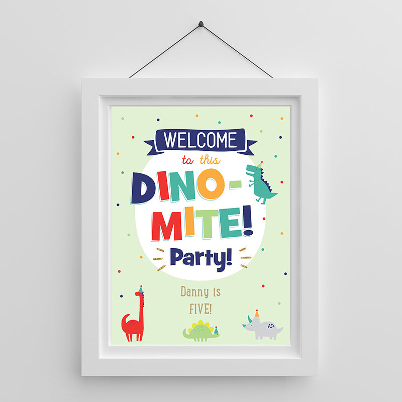Personalized Poster (18x24) - Dino Party Main Image, Kate Aspen | Banner