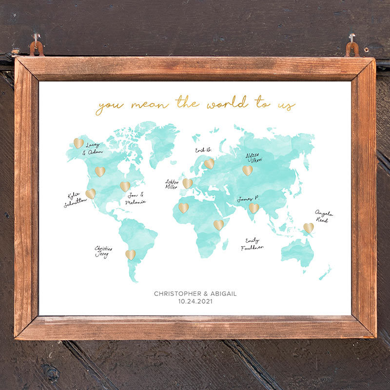 Personalized Wedding Guest Book Alternative - Map Main Image, Kate Aspen | Banner