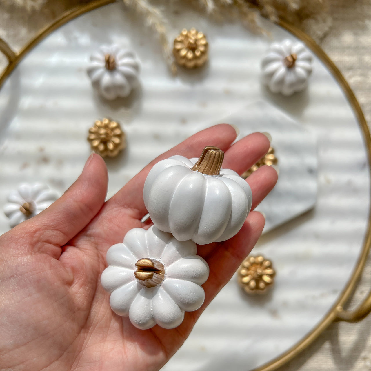 White Pumpkin Place Card Holder (Set of 6) Alternate Image 4, Kate Aspen | Place Card/Place Card Holder