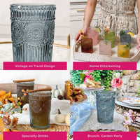 13 oz. Vintage Textured Aqua Drinkware (Set of 6) – Kate Aspen