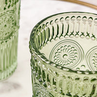 Thumbnail for 13 oz. Vintage Textured Sage Green Glass (Set of 6) Alternate Image 5, Kate Aspen | Drinking Glasses