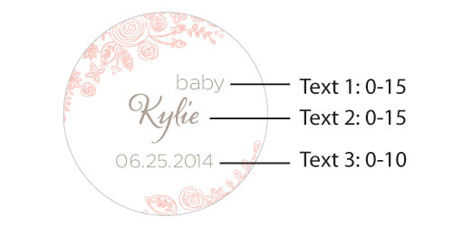Personalized Silver Round Candy Tin - Rustic Baby (Set of 12)