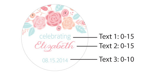 Personalized Silver Round Candy Tin - Rustic Bridal Shower (Set of 12)