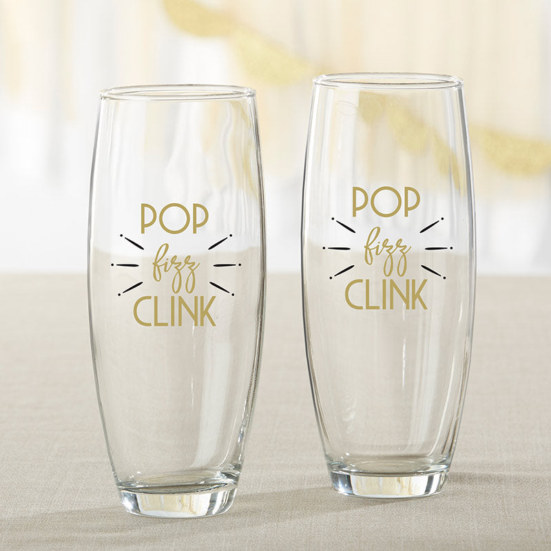 New Year's Eve 9 oz. Stemless Champagne Glass (Set of 2)