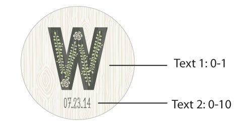 Personalized Silver Round Candy Tin - Rustic Wedding (Set of 12)