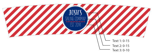 Personalized Frosted Glass Votive - Kate's Nautical Birthday Collection