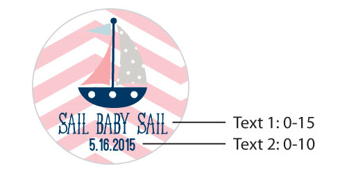 Personalized Silver Round Candy Tin - Nautical Baby Shower (Set of 12)