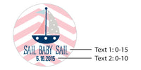 Thumbnail for Personalized Silver Round Candy Tin - Nautical Baby Shower (Set of 12)