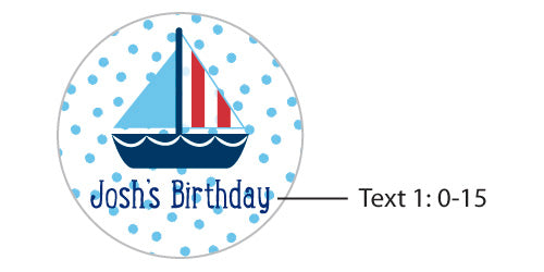 Personalized Silver Round Candy Tin - Nautical Birthday (Set of 12)