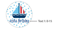 Thumbnail for Personalized Silver Round Candy Tin - Nautical Birthday (Set of 12)