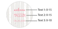 Thumbnail for Personalized Silver Round Candy Tin - Rustic Baby (Set of 12)