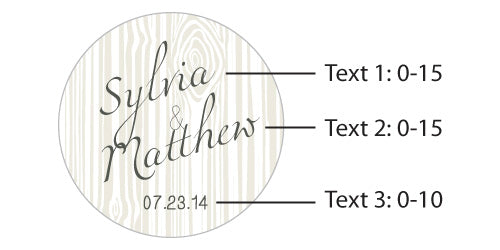 Personalized Silver Round Candy Tin - Rustic Wedding (Set of 12)