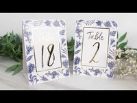 Blue Willow Wedding Table Numbers (1-25)