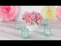 Vintage Blue Glass Tea Light Holder (Set of 8)