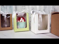 White 9 oz. Glassware Gift Box with Ribbon (Set of 12)