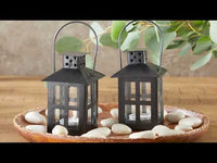 Luminous Black Mini-Lantern Tea Light Holder