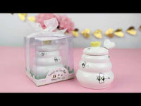 Sweet As Can Bee Ceramic Honey Pot with Wooden Dipper