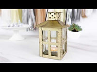 Vintage Antique Gold Distressed Lantern - Small
