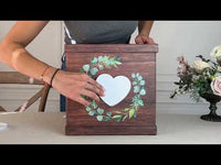 Rustic Brown Wood Card Box
