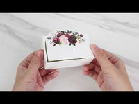 Burgundy Blush Floral Tent Place Card (Set of 50)