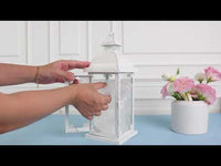 Antique White Ornate Lantern - Medium