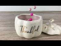 Thankful White Pumpkin Decorative Bowl