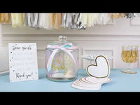 Iridescent Baby Shower Wish Jar with Heart Shaped Cards