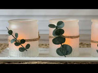 4 Piece Frosted Votive & Tray Set