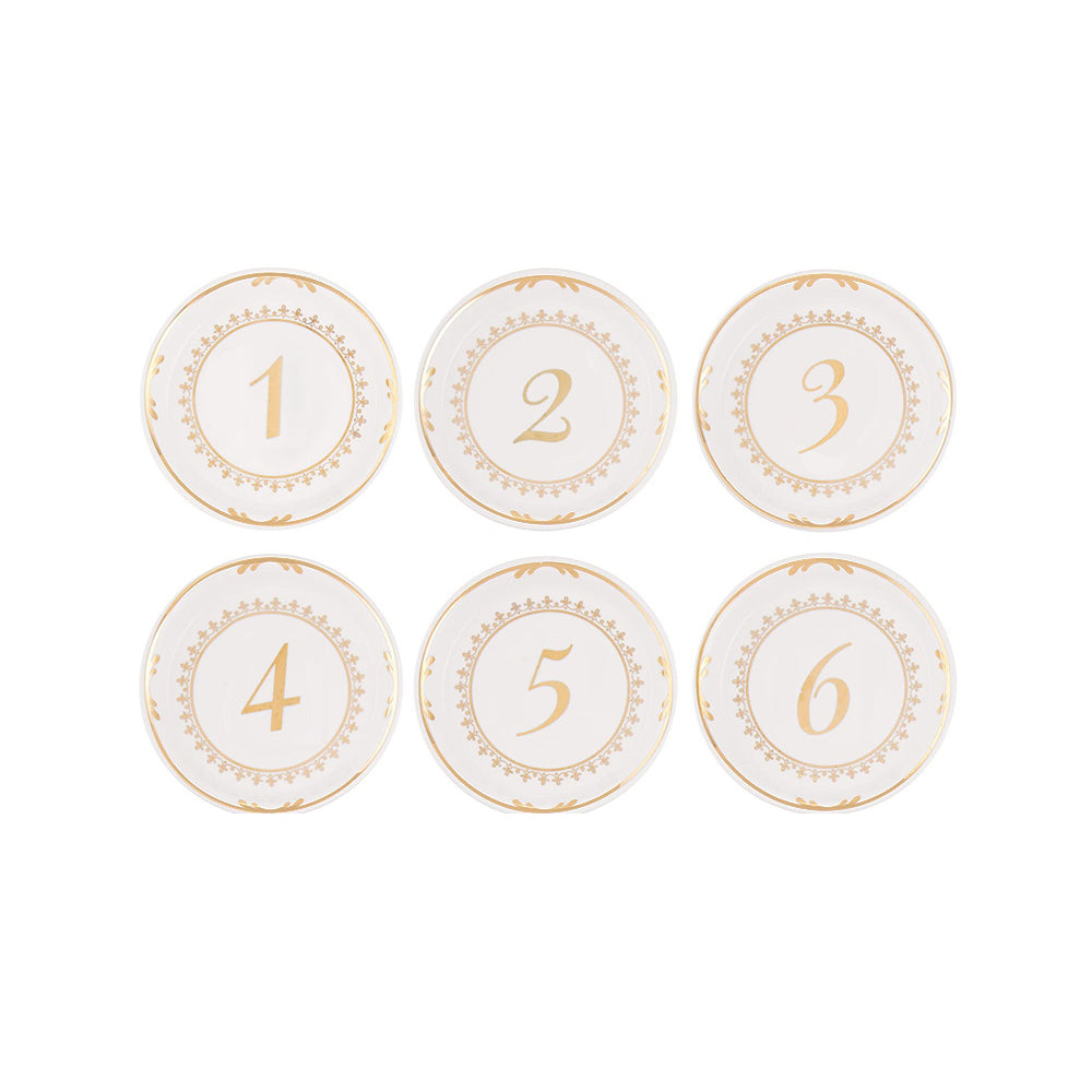 Tea Time Vintage Plate Table Numbers (1-6) Alternate Image 2, Kate Aspen | Table Numbers